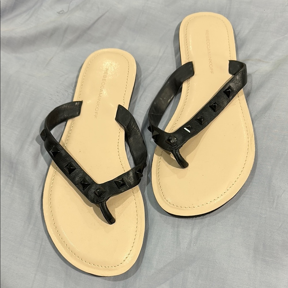 Rebecca Minkoff Black Studded Women's Sandals 7.5 NWOT